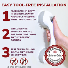 12 Inch Suction Cup Grab Bar Bathroom Safety Assist Handle For Tub Shower