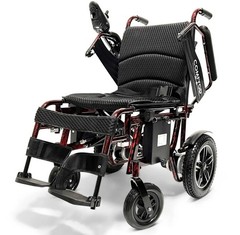 ComfyGO X-6 Foldable Power Wheelchair w/ Adjustable Footrests Black/Red