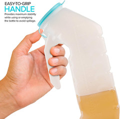 Male Urinal with Glow in the Dark Lid (2 Bottles) 32 Oz Urine Bottles for Men –