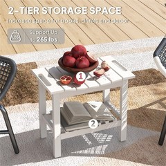 White HDPE Shower Garden Bench 265 lbs Capacity 20.5″L x 11.8″W