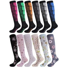 (6 Pairs) Compression Socks Knee High 15-20mmHg Graduated Support Men’s Women’s