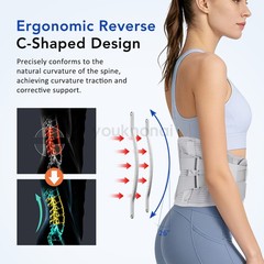 Medical-Grade Lumbar Support Belt for Back Pain Relief with Steel Plates、M-XXL