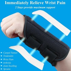 Ergonomic Wrist Splint for Carpal Tunnel: Adjustable Night Support S/M, Black