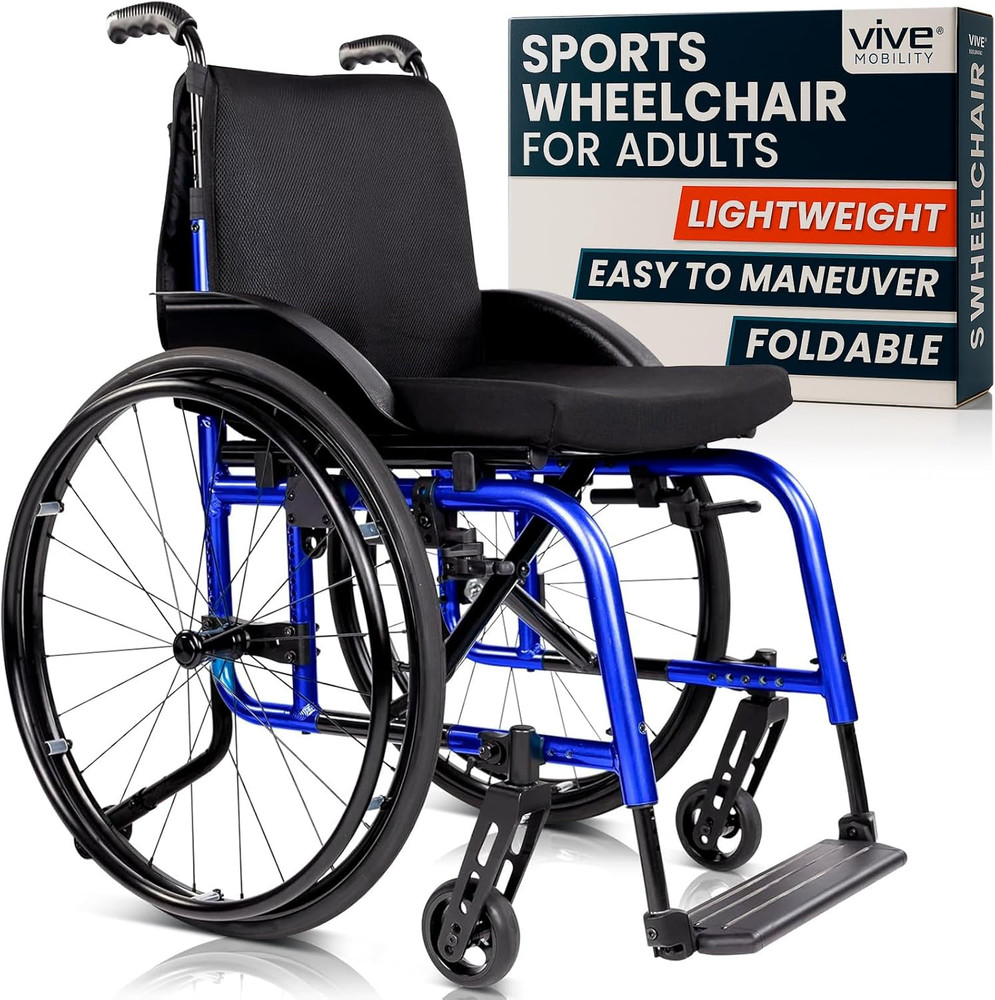 Vive Lightweight Foldable Wheelchair – Portable & Compact for Active Adults