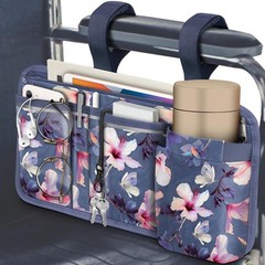 FINPAC Wheelchair Side Storage Bag w/Cup Holder, Wheelchair Armrest Accessories