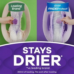 Always Discreet MaxiProtect Women Diapers, Max Plus Absorbency, XL/XXL, 56 Count
