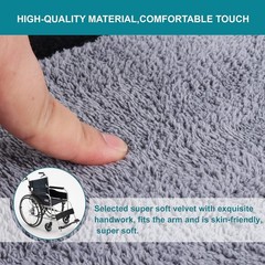 2 Pcs Wheelchair Armrest Pads Covers Widened Self Adhesive Strips Comfortable &