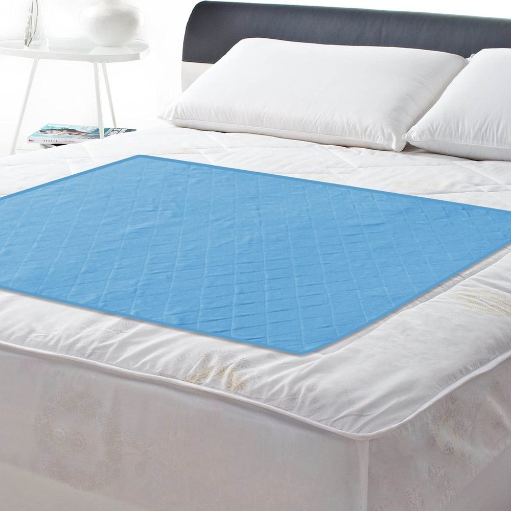 Incontinence Bed Pads 34×52 In Washable Pee Pads For Adults NonSlip Blue