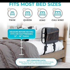Stander EZ Adjust Bed Rail, Adjustable Bedrail Safety Assist Railing for Elderly