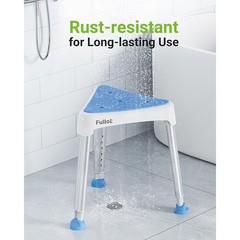 Triangular Shower Chair Adjustable Height Non-Slip Stool 400 lbs Capacity New