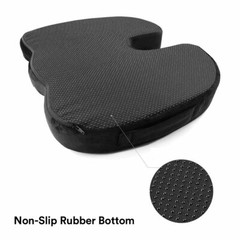 SnugPad 100% Memory Foam Non-Slip Orthopedic Coccyx Tailbone – BLACK – 2 pack