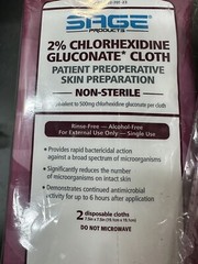 Sage Products 2% Chlorhexidine Gluconate Cloths Lot of 3 – In Package New 18