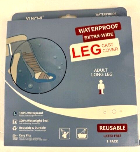 Yunchi Waterproof Extra-Wide Leg Cast Cover – Adult Long Leg – Reusable