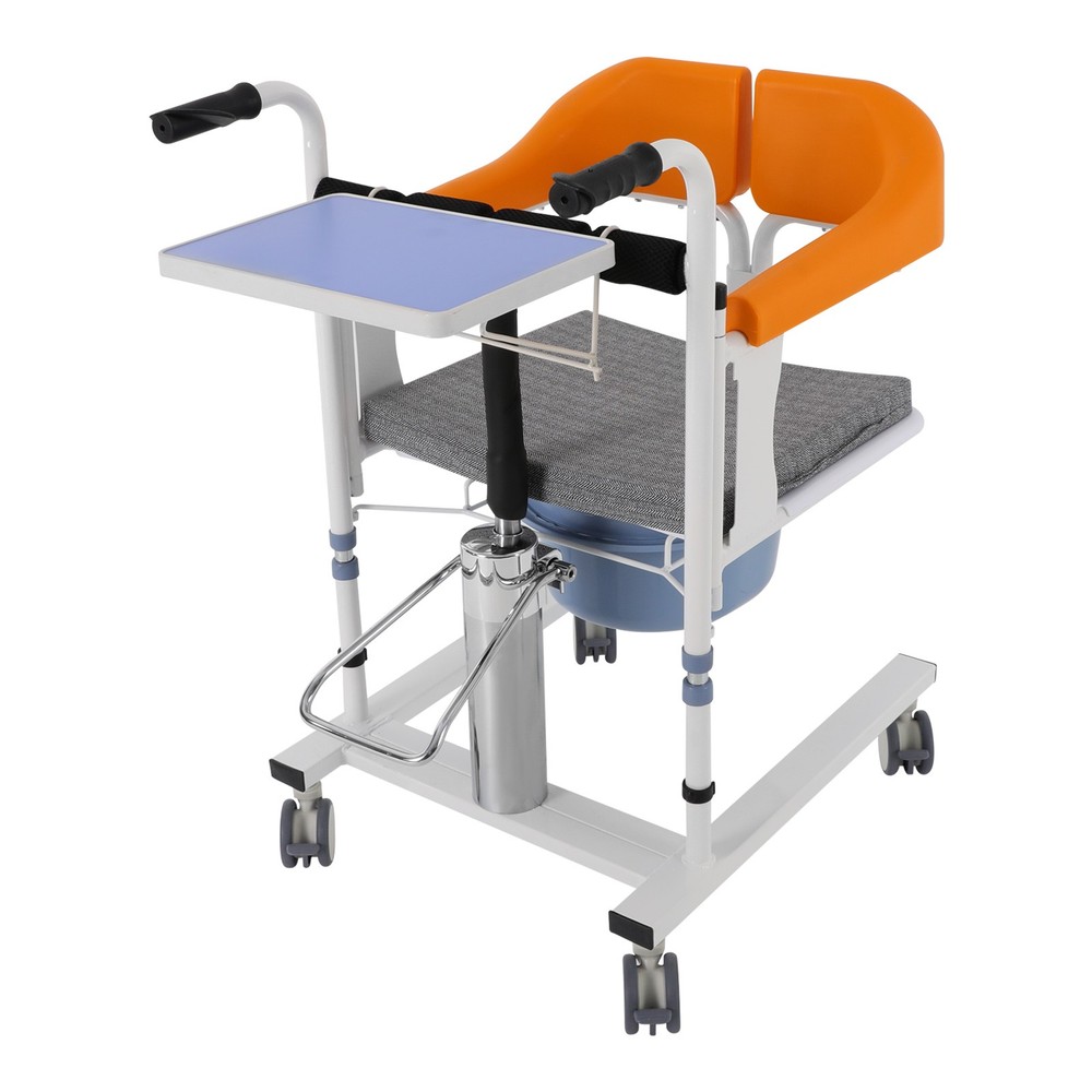 Adjustable Hydraulic Patient Lift Wheelchair Transfer Nursing Chair 180°Backrest