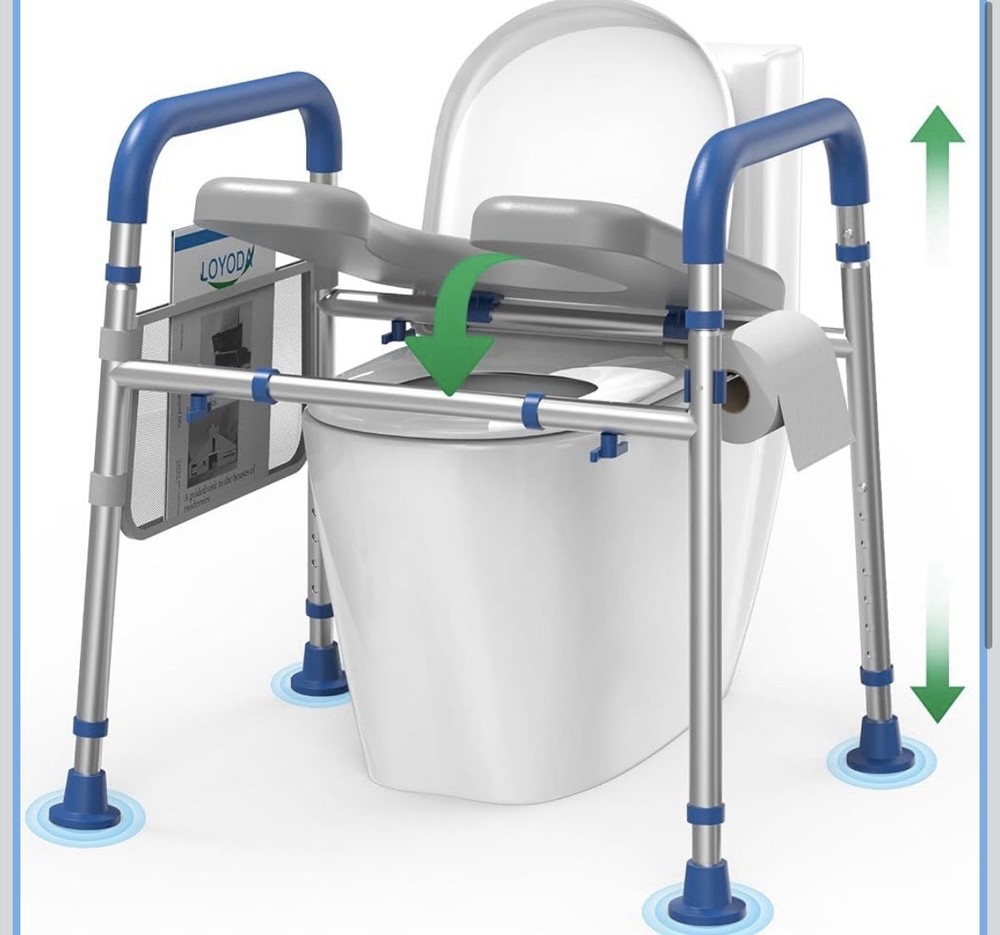 Loyoda Toilet Seat Risers for Seniors, Raised Toilet Seat with Handles & Padded