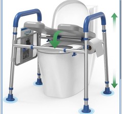 Loyoda Toilet Seat Risers for Seniors, Raised Toilet Seat with Handles & Padded
