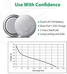 LiCB 20 Pack LR1130 AG10 Battery 1.5V Long-Lasting Alkaline Button Cell…
