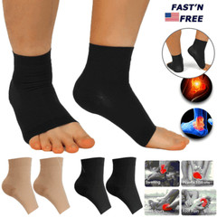 Pair Ankle Support Brace Compression Sleeve Plantar Foot Fasciitis Wrap Sports