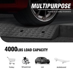 DNA Motoring 5.7″ Rise Rubber Curb Ramp Heavy Duty Driveway Threshold 4000lbs