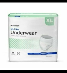 McKesson Unisex Adult’s Disposable Ultra Underwear, Size XL – White