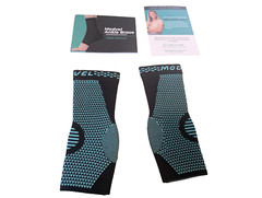 PAIR of Modvel Ankle Compression Sleeves Small Foot Support Brace Sprains & Pain
