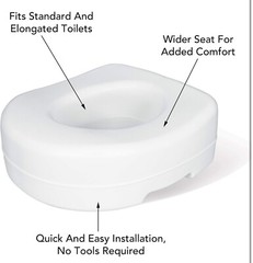 Carex Toilet Seat Raised Riser Adds 5.5 Inch of Toilet Height – up to 300 pounds