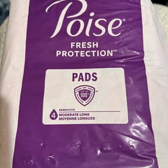 54 Ct Poise Postpartum Incontinence Pads 4 Drop Moderate Absorbency Long Length