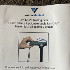 Vaunn Medical Easy Grip Height Adjustable Folding Cane