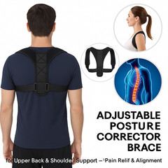 Adjustable Posture Corrector Brace with Upper Back Support for Men and Women