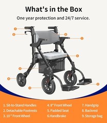 Z51 Rollator Walkers with Seat Black