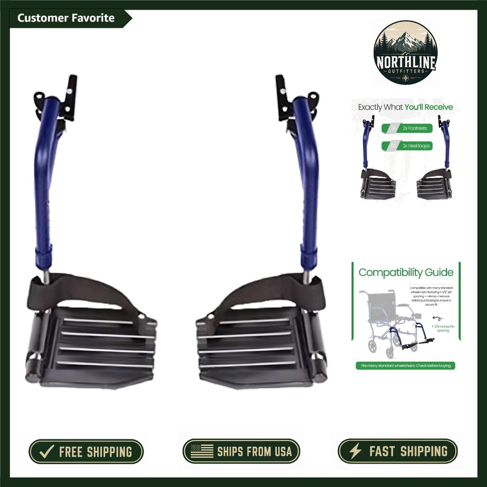 Comfortable Swivel Wheelchair Footrests – Easy Installation, Height Adjustable