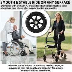 CALPALMY 6 Inch Replacement Wheelchair Front 6 Inches, Tire (Narrow)