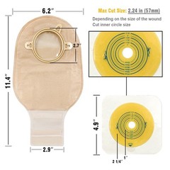 Ceeport 21PCS Ostomy Supplies Colostomy Bags Two Piece Ostomy Bag Closure 12″