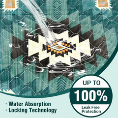 Printed Washable Bed Pads 34″X52″ Reusable Underpads Waterproof Mattress Protect