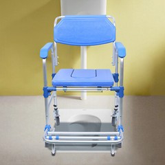 350lbs Commode Wheelchair Assist Mobility Medical Transport Rolling Shower Chair