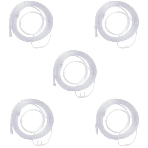 Box of 5 (FIVE) 7FT Adult Flexible Tip Soft Nasal Oxygen Cannulas Clear 16Soft7