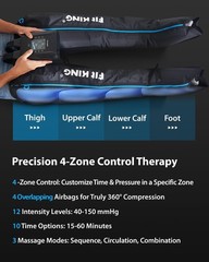 Fit King Professional Full-Leg Air Compression System, Muscle Pain Relief, Large