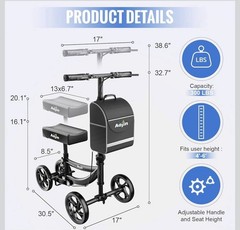 AOJIN Knee Walker Black Model WB-2201