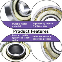 4PCS Rollator Caster Wheel Bearings, Wheelchair Bearings, Universal Wheel