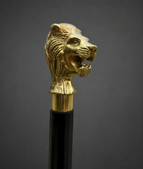 Solid Brass Lion Head Handle Antique Wooden Walking Stick Cane Designer Handmade