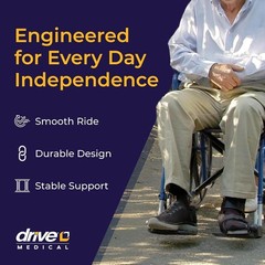 Drive Medical Blue Streak Lightweight Wheelchair – 18-Inch Seat