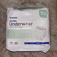 NEW McKesson Ultra Adult Underwear, XL 58-68 Inch, Heavy 126 ct / 9 Packs of 14