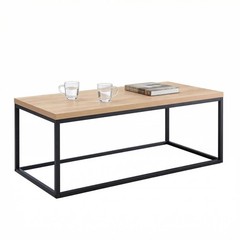 Censi 40 Natural Oak Coffee Table For Living Room Modern Industrial Cocktail