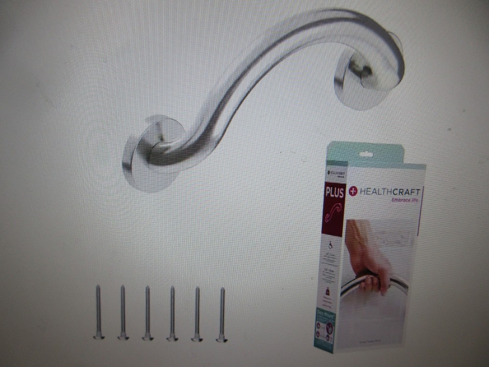 Healthcraft Plus, 14 in. Concealed Screw Grab Bar Crescent Ring, Decorative Bar