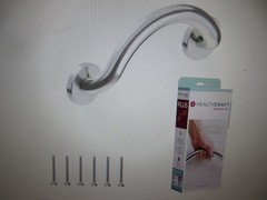 Healthcraft Plus, 14 in. Concealed Screw Grab Bar Crescent Ring, Decorative Bar