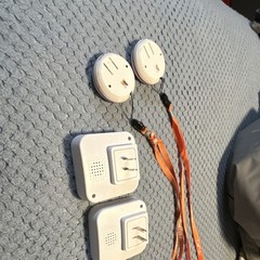 Caretou Portable Caregiver Call Button System White Red with Receiver & Lanyard