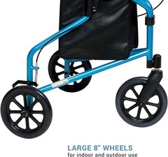 Lumex 3-Wheel Walker for Seniors, Foldable & Lightweight for Small & Tight Space