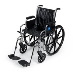 Excel 2000 Extra Wide Wheelchair, 20″, Swing-away Legs
