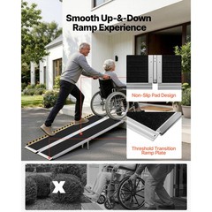 Uimoso Portable 6FT Aluminum Folding Ramp w/Non-Slip Surface for Accessibility