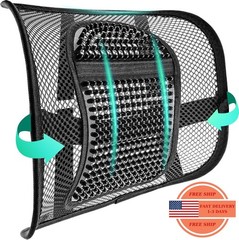 Cojín de respaldo lumbar de malla transpirable silla oficina coche, 30 x 40 cm